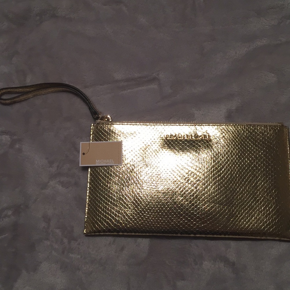Michael Kors Gold Zip Clutch